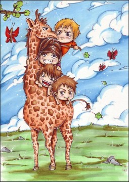  Affe Maler - Kinder Giraffe Reiten